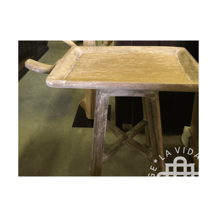 Square vintage teak small table made of recycled wood from Thailand | Multiple sizes and colors
